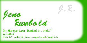 jeno rumbold business card